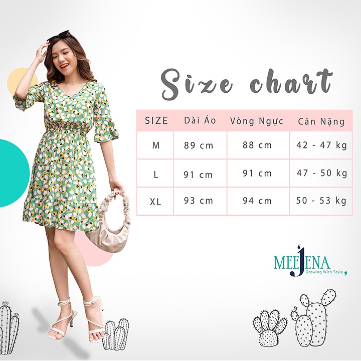 [Mã FABRR5501 giảm 100% đơn 0Đ] Đầm Nữ Dáng Suông Vải Tole 42- 53 kg - MEEJENA - 1903