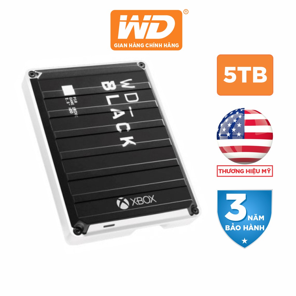 Ổ Cứng Di Động WD Black P10 Game Drive For XBox 5TB USB 3.2 - WDBA5G0050BBK-WESN - Hàng Phân Phối Chính Hãng
