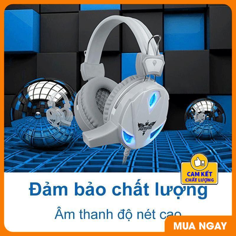 Tai nghe gaming,Tai nghe chụp tại H7 siêu bền có đèn Led và mic thoại cho điện thoại và máy tính