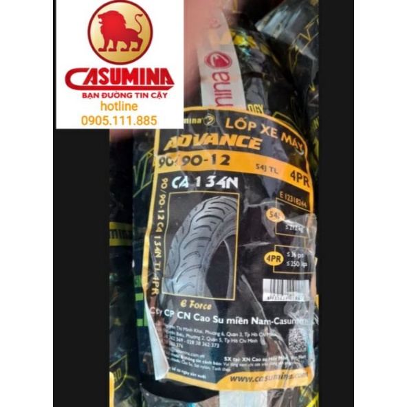 Lốp/vỏ 90/90-12 trước xe Honda lead, latte ko sử dụng săm.
