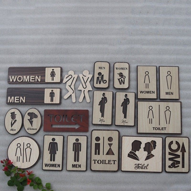 Bảng Chỉ Dẫn Treo Toilet Men+Women Độc Đáo