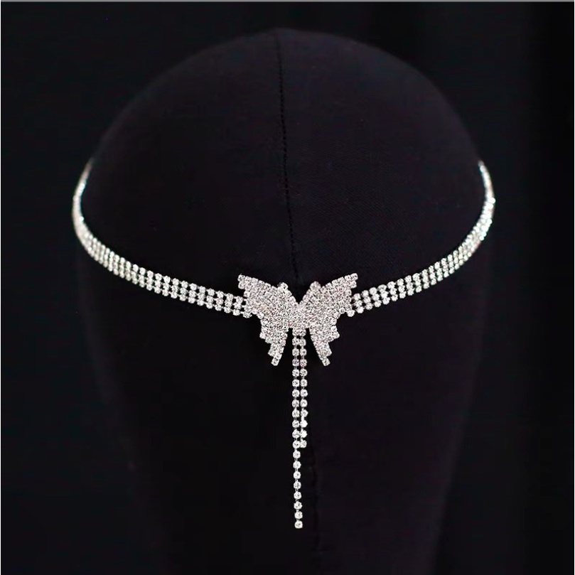 Bộ trang sức nữ vòng cổ bông tai dây chuyền đính đá zircon lấp lánh hình cánh bướm phong cách hàn quốc sang trọng