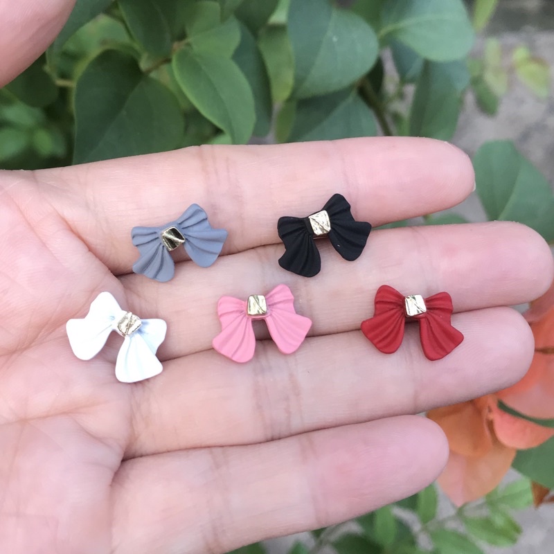 Charm Nơ kim loại (21x15mm) 1 cái-Phụ kiện charm nail