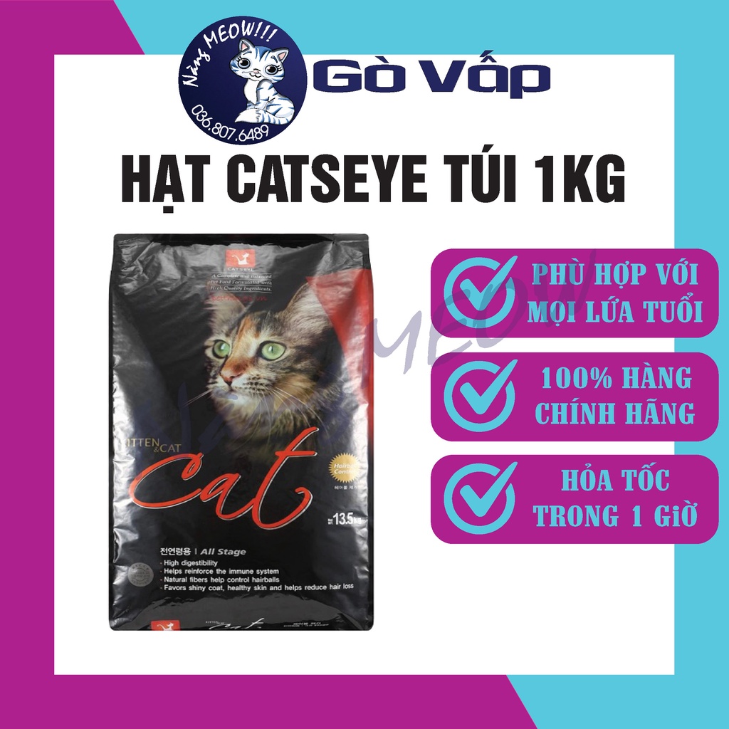 Thức ăn Hạt khô cho mèo Cat's EYE túi 1Kg