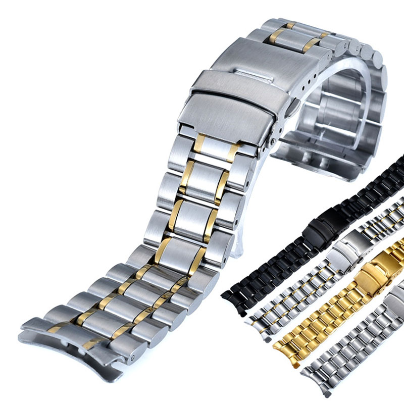 Dây Đeo Đồng Hồ Bằng Thép Không Gỉ 18mm 20mm 22mm 24mm Sang Trọng Chất Lượng Tốt