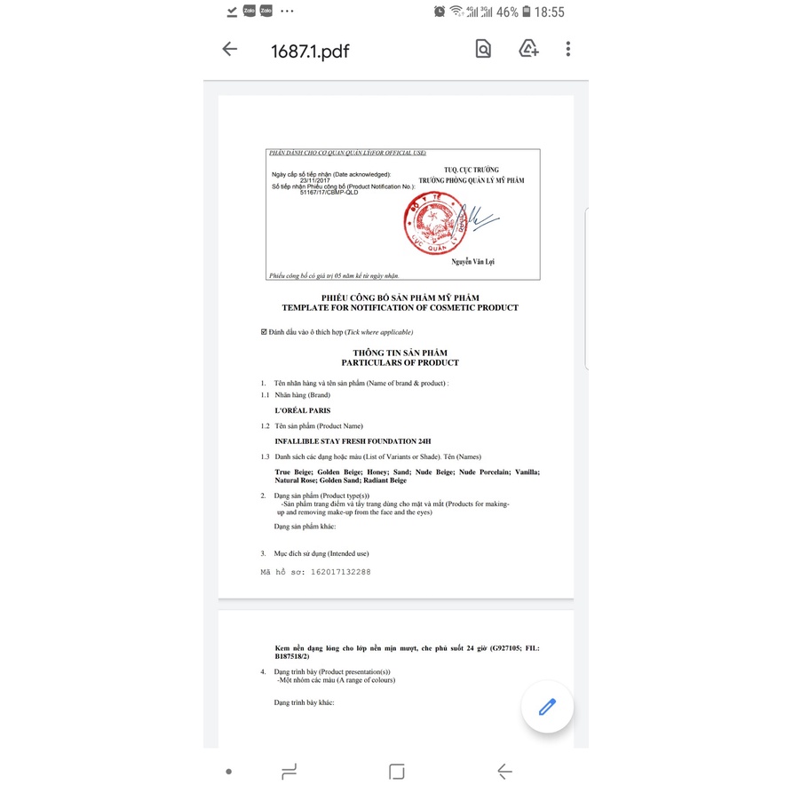 Kem nền 24h mịn nhẹ lâu trôi L'Oreal Paris Infallible 24h Fresh Wear Liquid Foundation 30ml | BigBuy360 - bigbuy360.vn