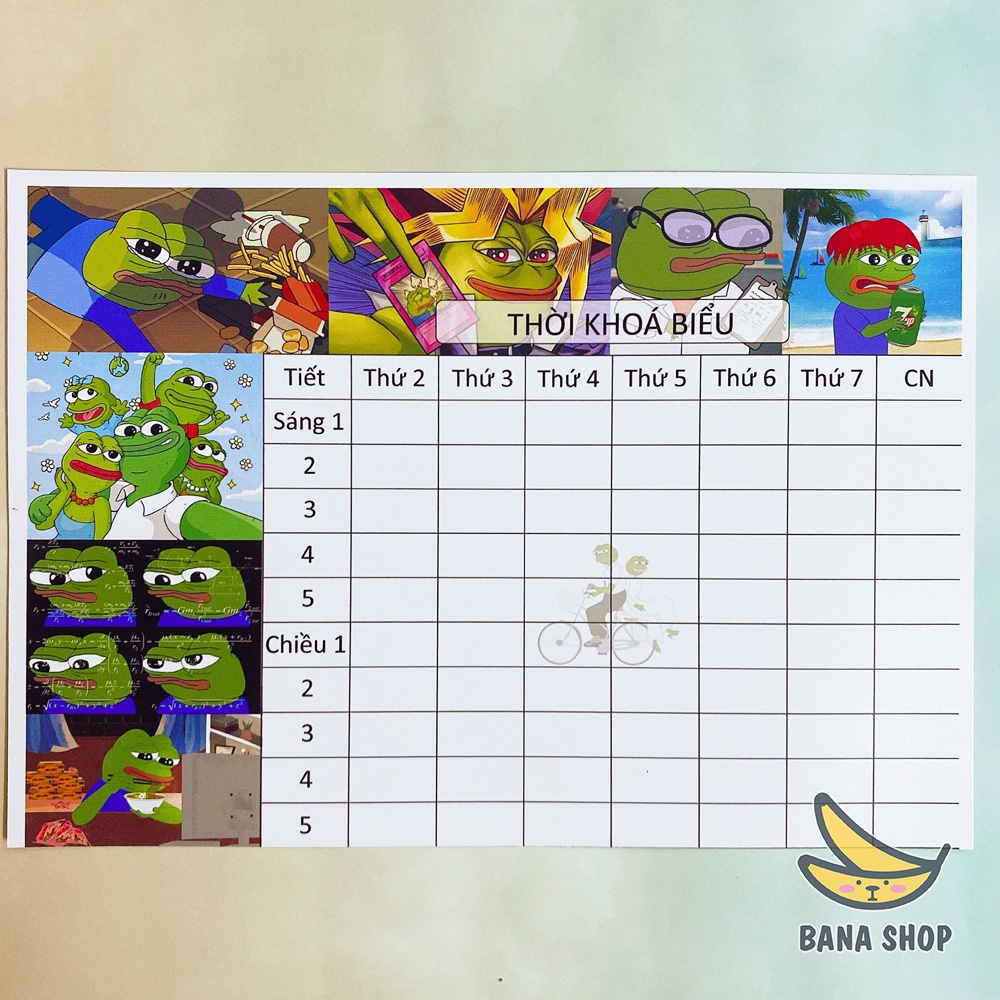 Thời khoá biểu ếch xanh Pepe sad frog siêu bựa cho vozer