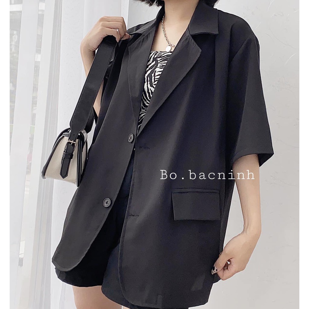 [HOT TREND] Áo blazer nữ ngắn tay hai lớp hai cúc phong cách Hàn Quốc | BigBuy360 - bigbuy360.vn