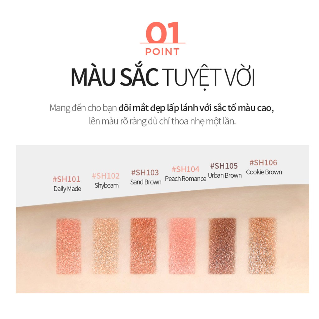 Phấn Mắt Lime Color &amp; Eyes Single Shadow 1.4g (Nhũ Ít)