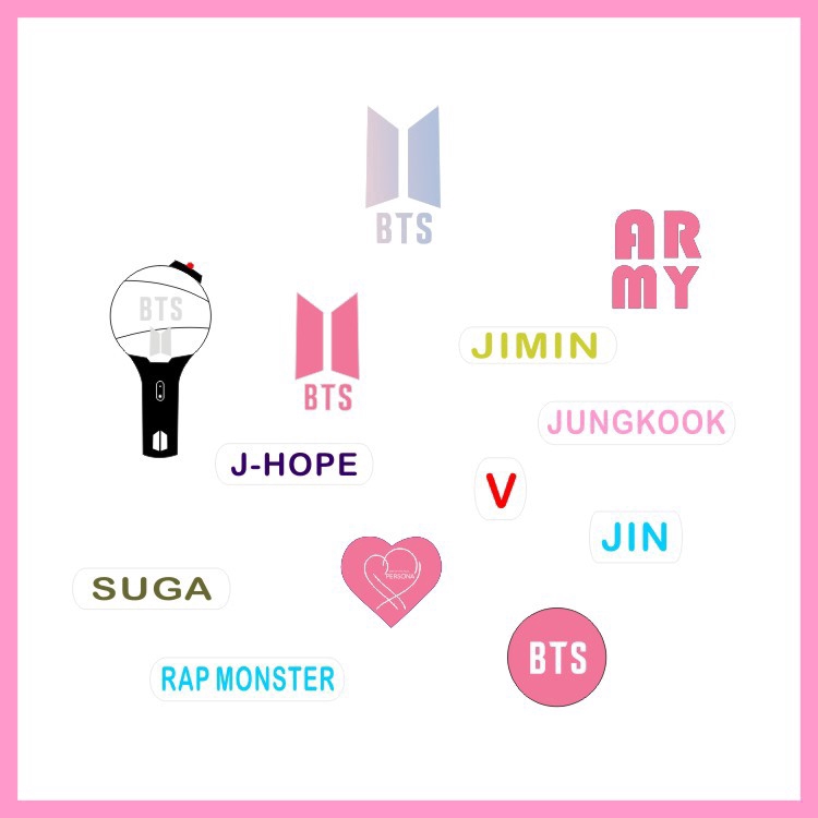 Miếng dán tường hình tên nhóm nhạc KPOP EXO blackpink