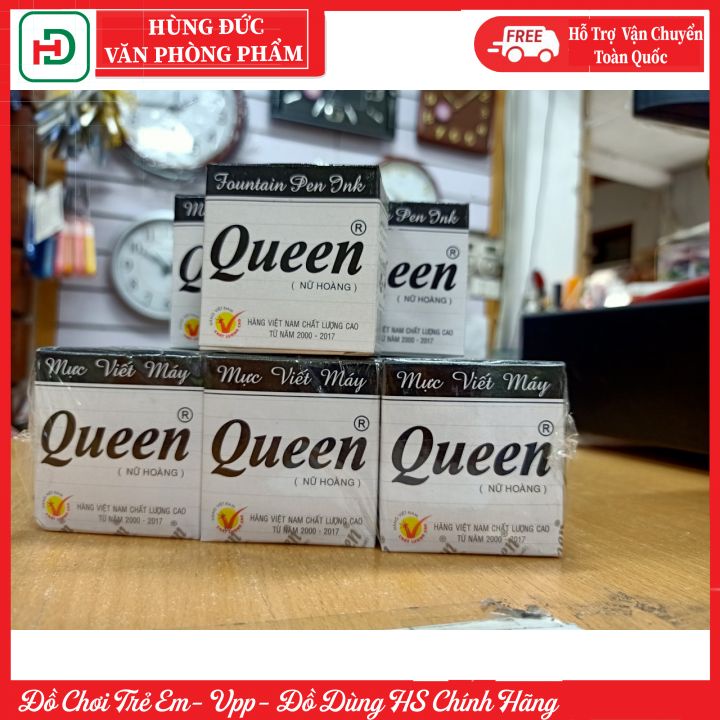 Mực viết bút máy Queen 3 màu cho các con lựa chọn, mực chảy đều mực, màu tươi, bóng,chuẩn theo màu tiêu chuẩn