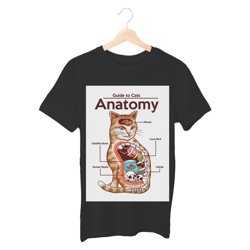 Áo phông đi chơi nữ cotton Guide to Cat Anatomy cấu tạo của mèo năng động, sáng tạo, trẻ trung, đáng yêu CAT20210028