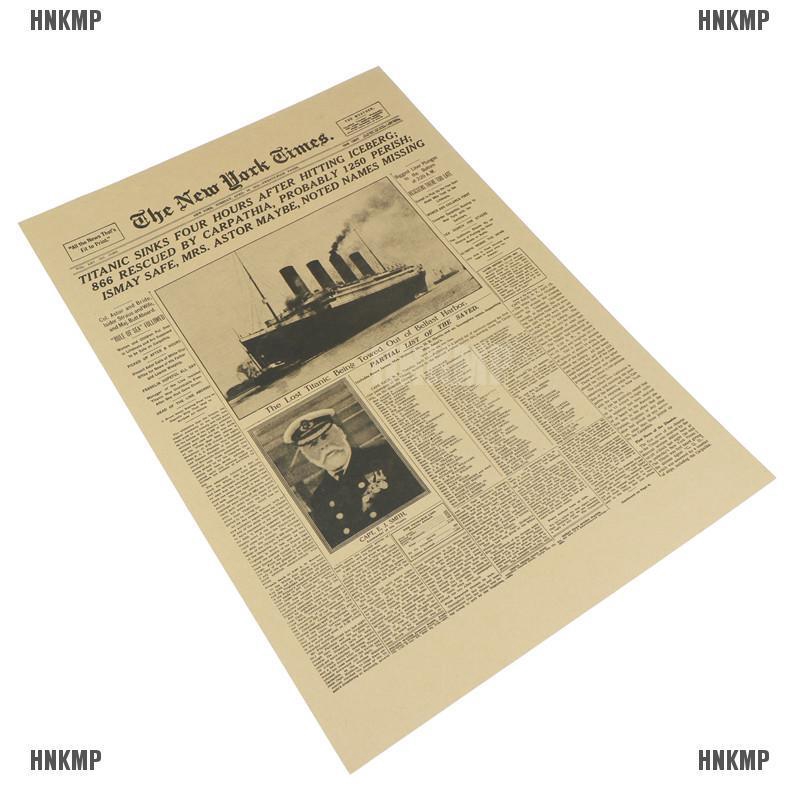 Tấm poster dán tường trang trí in chữ New York Times retro