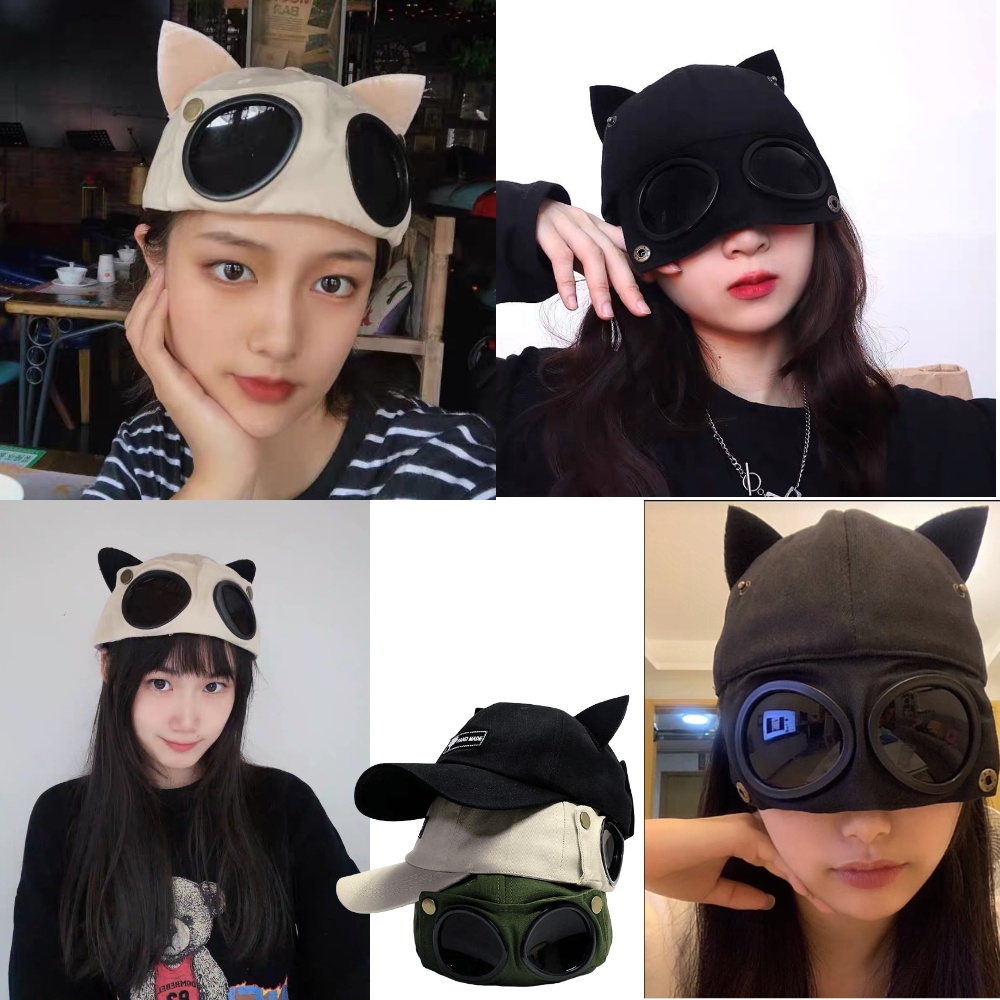 Nón kiểu phi công thiết kế độc đáo năng động mũ đen nón nữ mũ nam mũ nữ mũ lưỡi mũ thêu nón trắng