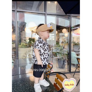 bộ sơ mi hoa cúc cho bé trai