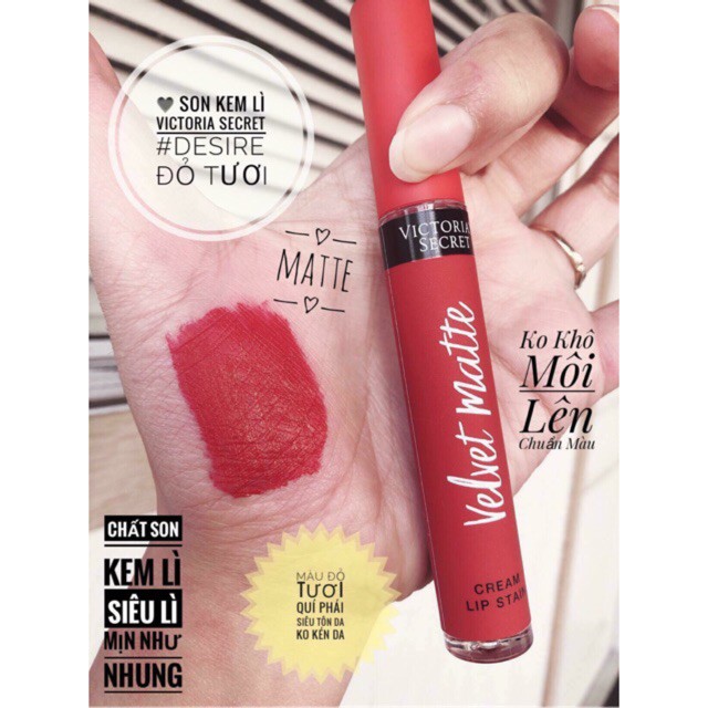 Son Kem Đỏ  Tươi - Desire Matte Cream Lip Stain - Victoria’s Secret | WebRaoVat - webraovat.net.vn