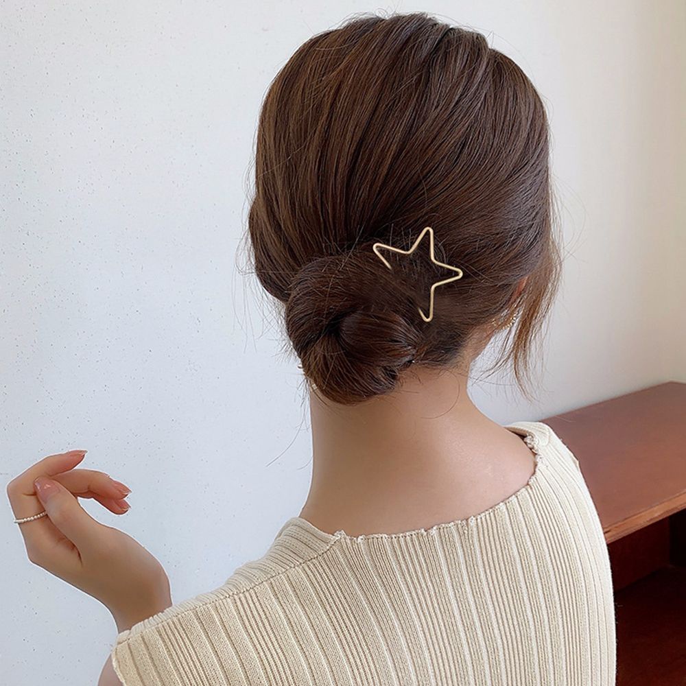 Kẹp Tóc Hình Ngôi Sao / Trái Tim / Ngôi Sao Năm Cánh Đơn Giản Thanh Lịch Phong Cách Hàn Quốc Cho Nữ