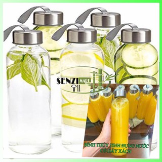 Bình thủy tinh đựng nước có dây xách 500 ml