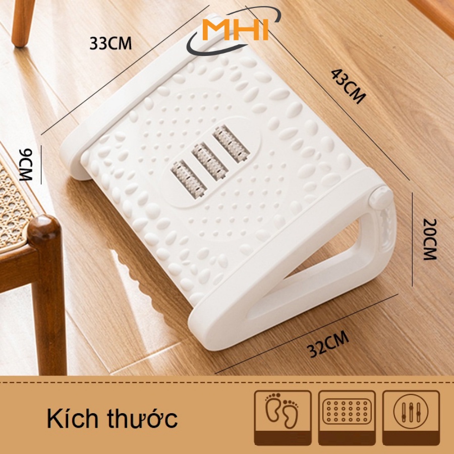 Ghế Gác Chân Công Thái Học MHI - Ghế Kê Chân Văn Phòng, Giáo Viên, Học Sinh, Sinh Viên