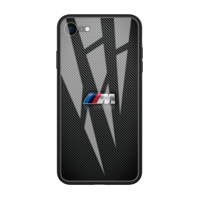 Ốp điện thoại kính cường lực hình logo xe ô tô BMW sang trọng B44 thích hợp cho iPhone 11Pro XSMax X XR 8 7 6S 6+ 5S 5