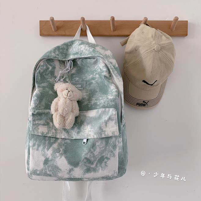 Ba Lô Họa Tiết Màu Loang Độc Đáo Phong Cách Retro