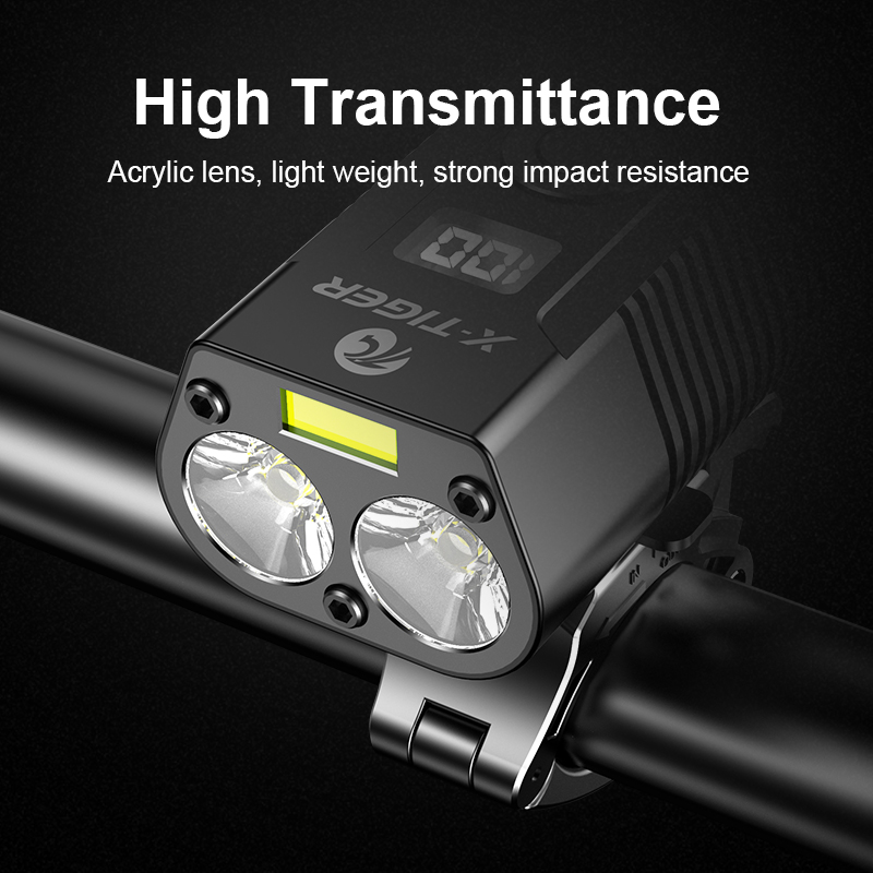 Đèn Pin X-TIGER Gắn Phía Trước Xe Đạp Có Cổng USB Có Thể Sạc Lại