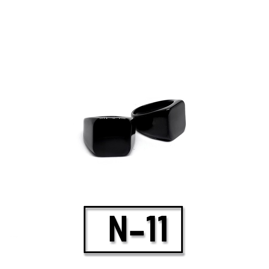 Nhẫn Signet bản vuông đen tráng gương - Mẫu N-11 - SUN ACCESSORIES ...