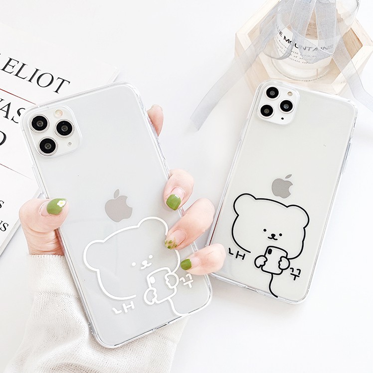 Ốp lưng iphone trong siêu dẻo Gấu Selfie cho IPhone 11/11Pro/11pro Max X XR XS XS MAX /6 7 8 Plus SE t19 | BigBuy360 - bigbuy360.vn