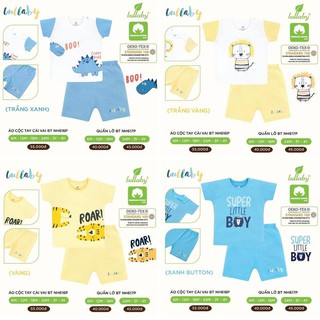 Bộ cộc tay cài vai bé trai Lullaby [NH616P-NH617P]