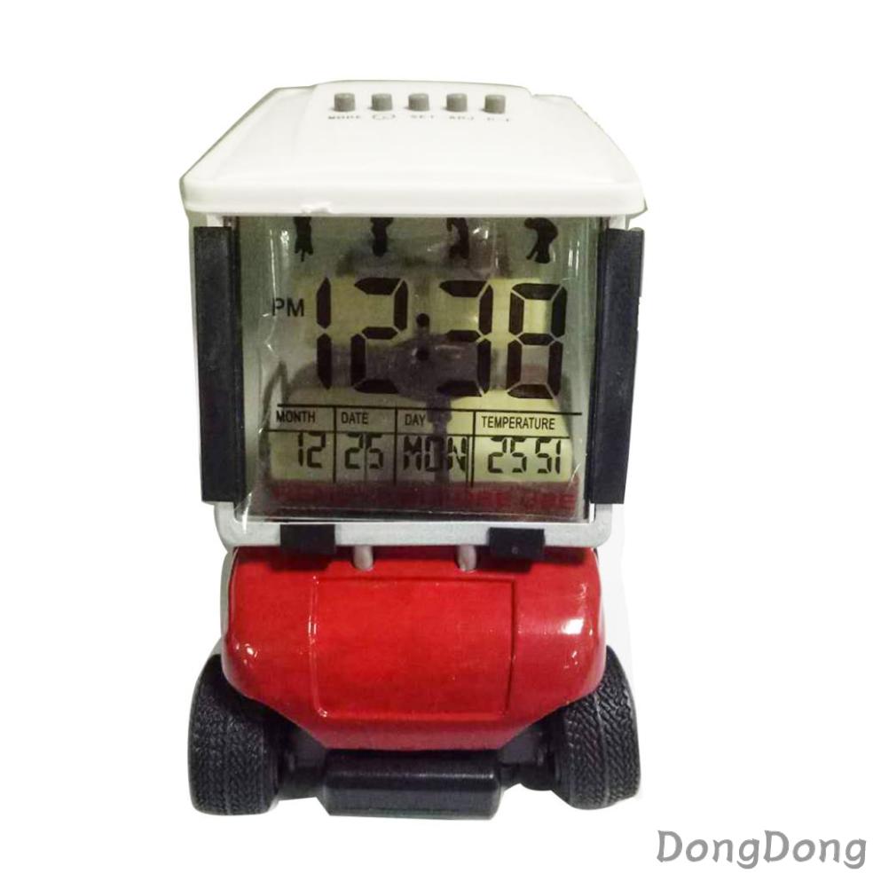 Portable Mini Simulation Golf Cart Clock Game Souvenir Golfer Gift Home Office Desktop Decor - Random Color