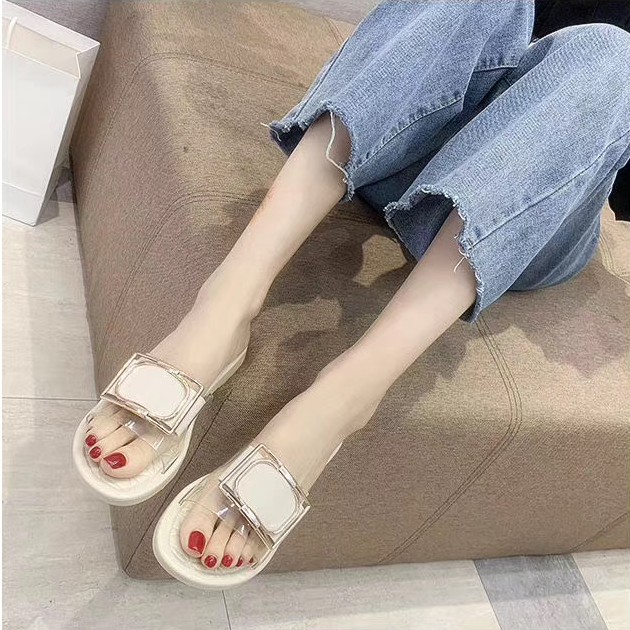 Xả hàng - Dép khóa vuông quai trong ulzzang 2A02