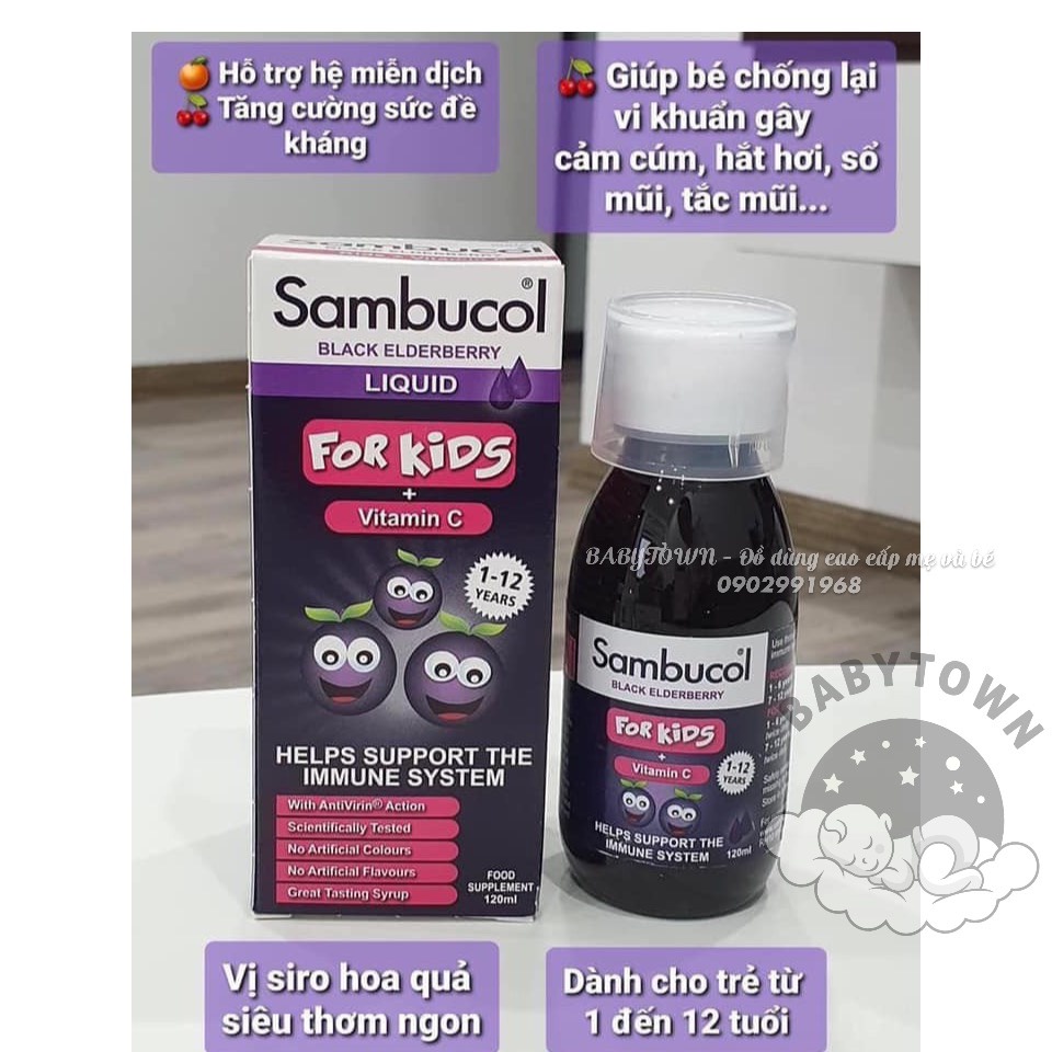 Sambucol - Siro tăng đề kháng Sambucol Black Elderberry Liquid : Anh