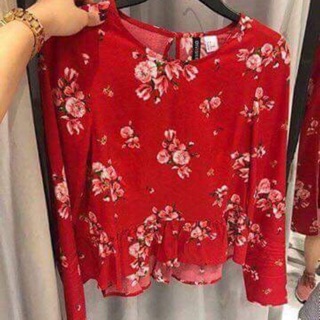 Áo hoa đỏ hm