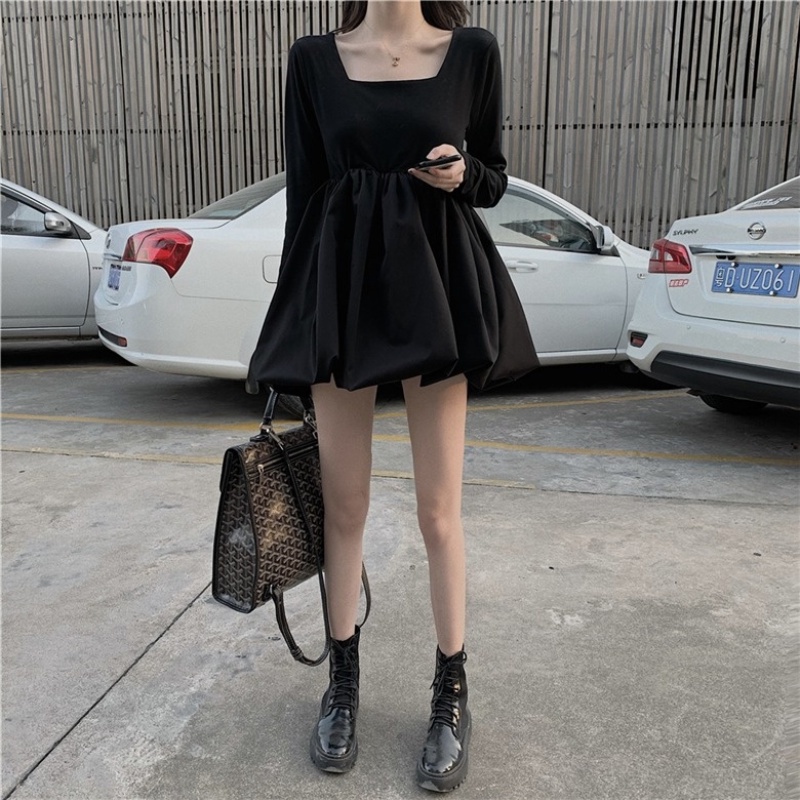 Đầm ngắn thời trang mùa thu Hàn Quốc đơn giản gợi cảm cho nữ