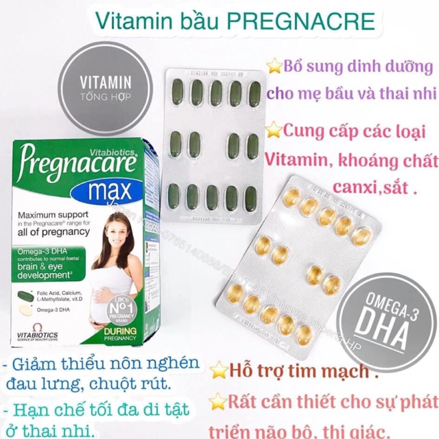 Vitamin bầu Pregnacare Max