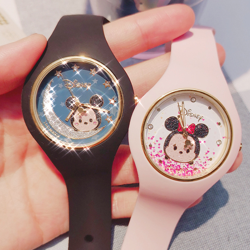 Đồng Hồ Đeo Tay Disney 805 Dây Silicon Dạ Quang Chống Thấm Nước 30M Cho Nữ Sinh