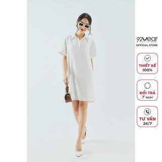 Đầm váy suông 92WEAR thiết kế cổ sơ mi có túi DXW1135