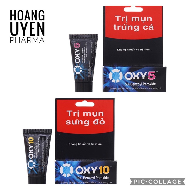 Gel bôi mụn sưng đỏ Oxy 5 Oxy 10 - Tube 10gr