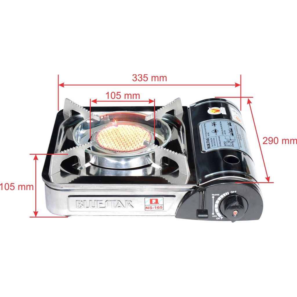 Bếp gas BlueStar NS-165C - bếp du lịch hồng ngoại inox  - Hàng chính hãng