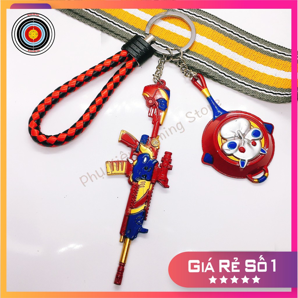 [CHẤT] Móc Khoá PUBG skin Hamster RED Độc đáo 3 món combo  - Móc khoa skin pupg chi tiết mô phỏng giống thật game PUBG