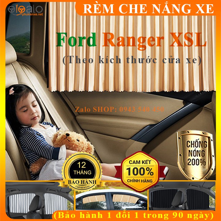 Rèm che nắng ô tô Ford Ranger XSL Vải lụa mềm gắn nam châm Cao Cấp - OTOALO