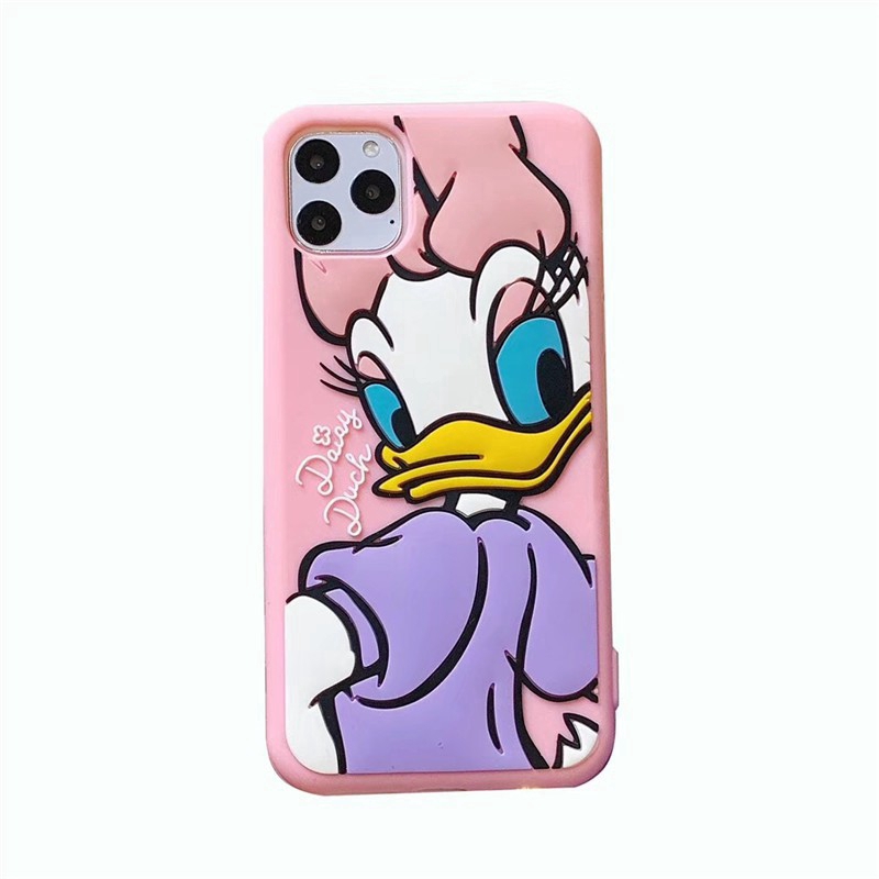 Ốp điện thoại silicon hình Donald/Minnie/Daisy 3D cho Iphone 11 Pro MAX 12mini 12 pro max X XS MAX XR 6 6s 7 8 Plus