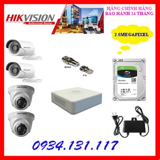 Trọn Bộ 4 Camera Quan Sát  HIKVISION CMR4-16/56D0T-IRP