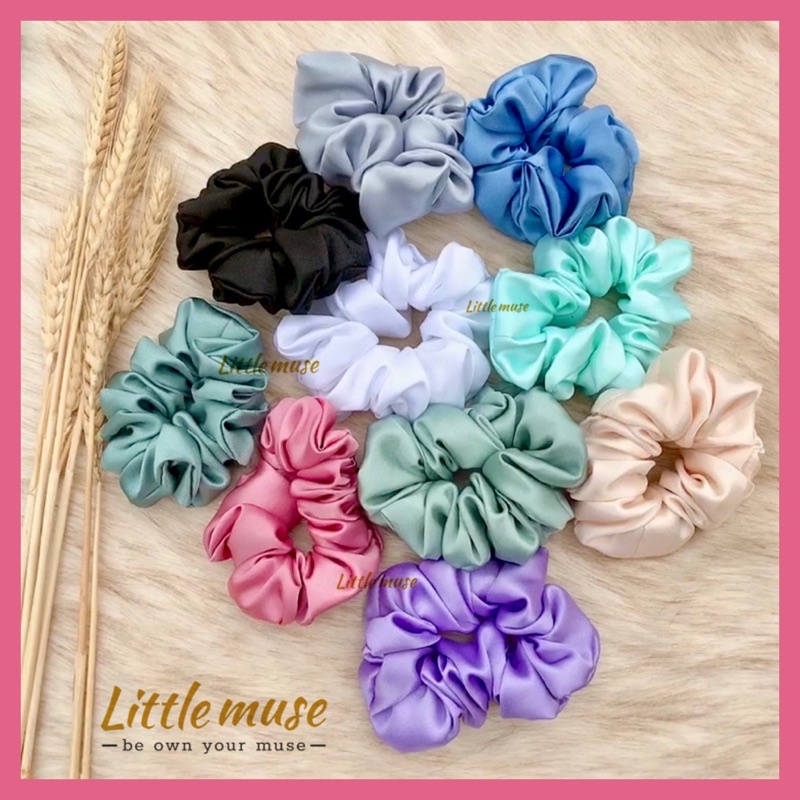 Day cột tóc scrunchies vải phi bóng Little Muse