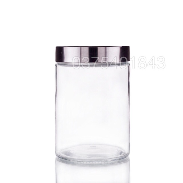 Lọ thuỷ tinh đựng gia vị, ngũ cốc nắp inox CAO CẤP (900ml/1250ml/1650ml/2100ml)