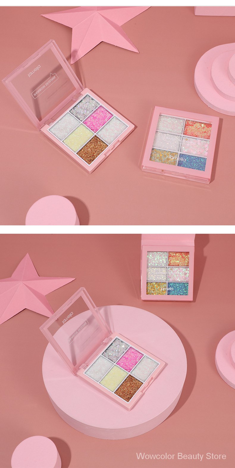 (Hàng Mới Về) Bảng Phấn Mắt Lameila 6 Màu Kim Tuyến Lấp Lánh Lâu Trôi | BigBuy360 - bigbuy360.vn