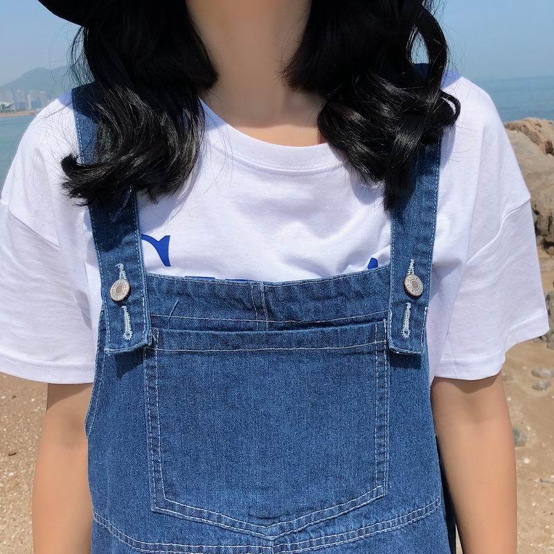 COZOK Váy Yếm Denim Dáng Rộng Thời Trang Hàn Quốc