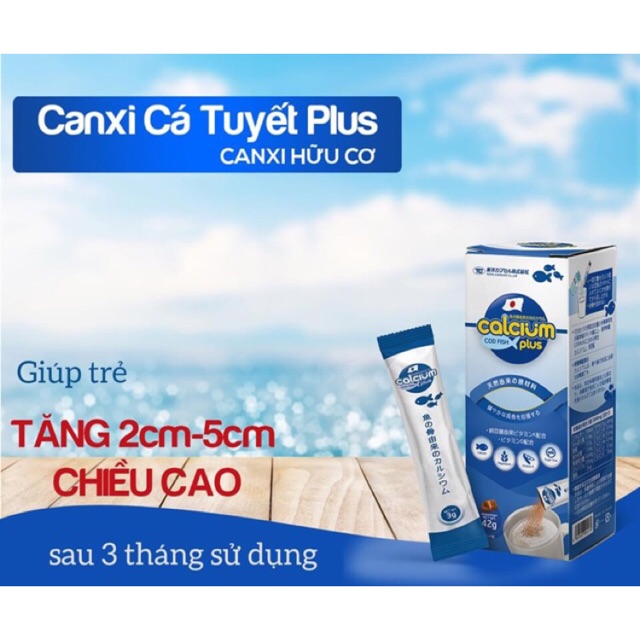 {Đủ Bill}COMBO 10+2 HỘP - Canxi cá tuyết Plus Nhật Bản - Canxi tăng chiều cao tố đa - Canxi cho bé- Canxi cho bà bầu