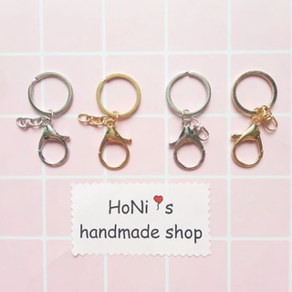 Móc khóa tròn kèm khóa giọt nước màu vàng bạc