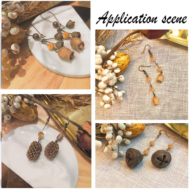 Bộ 100-200 hạt gỗ tròn dùng làm trang sức thủ công